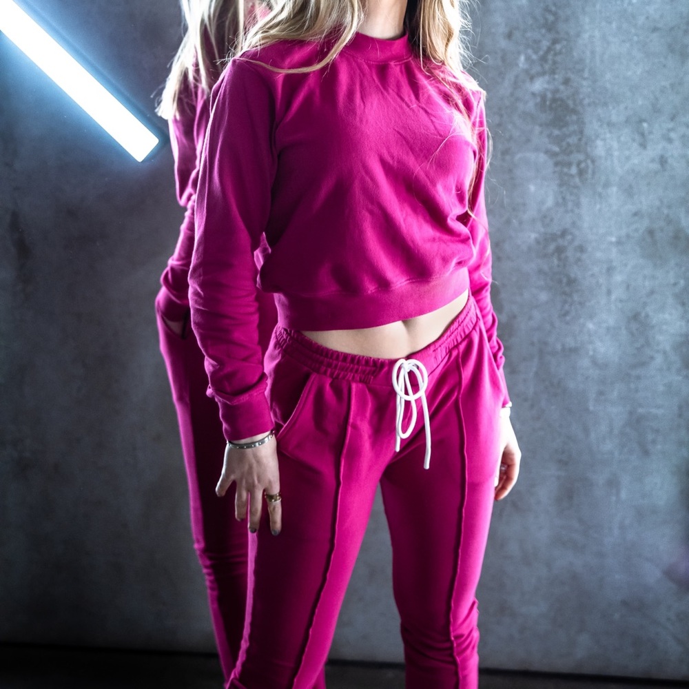 Hot pink sweatsuit (bottoms)